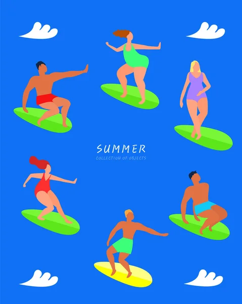 Coleção Várias Ilustrações Objetos Verão —  Vetores de Stock
