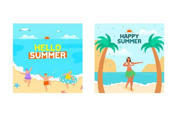 Summer Event Web Banner Collection — Vetor de Stock