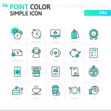 Gradient point color simple Shopping icon clipart