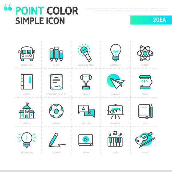 Gradient point color simple Education icon