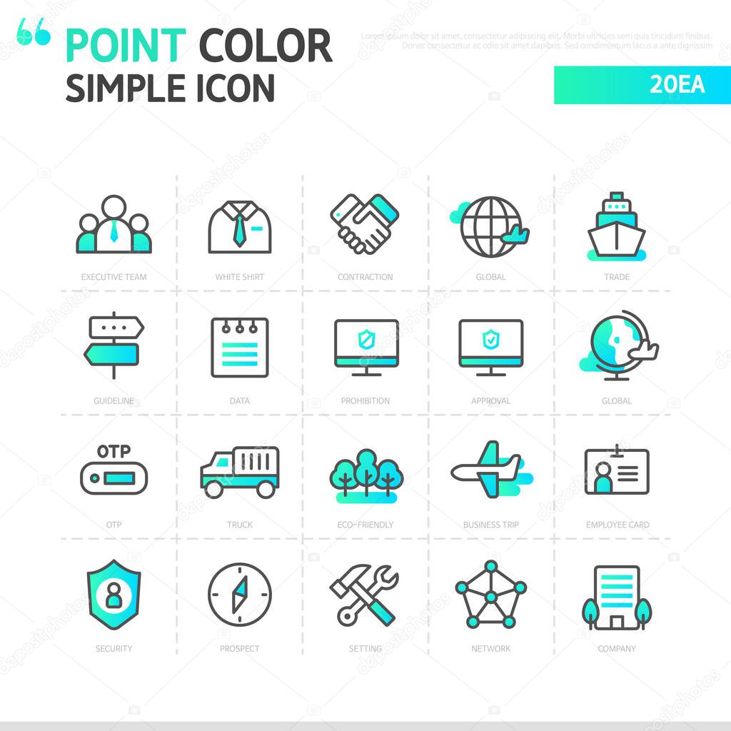 Gradient point color simple Business icon