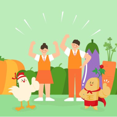 Sıcak yaz aylarında sergilenen sağlıklı yiyecek koleksiyonu.