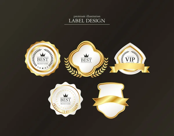 Hoja Oro Diseño Etiquetas Alta Calidad — Archivo Imágenes Vectoriales
