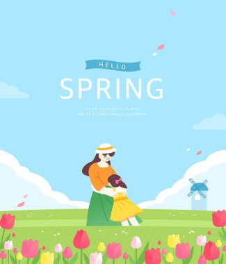 Mutlu Bahar Çiçeği Arkaplanı