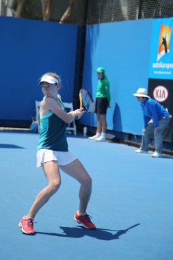 Junior tennis player Anastasia Zarytska of Ukraine in action during her round 3 match at Australian Open 2016