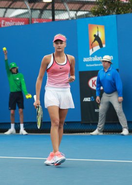 Junior tenis oyuncusu Dayana Yastremska Ukrayna 4 maç Avustralya Açık 2016 yuvarlak onu sırasında eylem