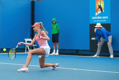 Junior tenis oyuncusu Dayana Yastremska Ukrayna 4 maç Avustralya Açık 2016 yuvarlak onu sırasında eylem