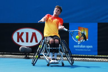 Grand Slam şampiyonu Büyük Britanyalı Gordon Reid, Avustralya Açık 2016 tekerlekli sandalye tekler final maçında