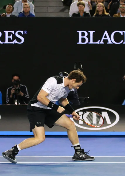 Campeão do Grand Slam Andy Murray do Reino Unido em ação durante sua semifinal do Australian Open 2016 — Fotografia de Stock