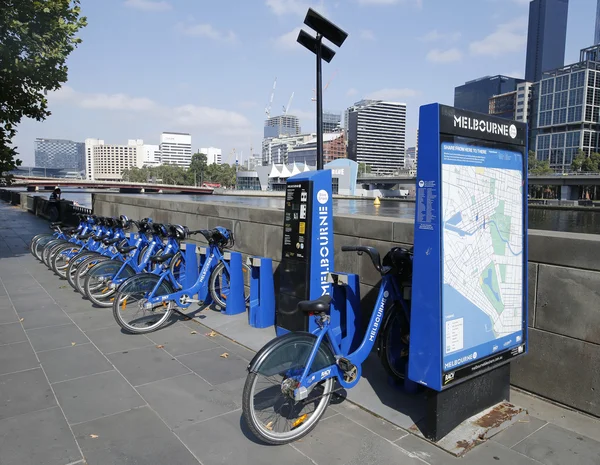 Melbourner Fahrradverleihstation — Stockfoto