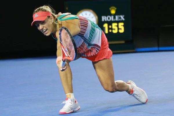 La campeona de Grand Slam Angelique Kerber de Alemania en acción durante su último partido en el Abierto de Australia 2016 — Foto de Stock