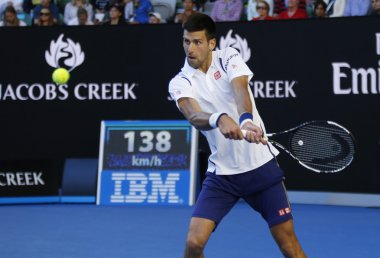 On bir kez Grand Slam Avustralya Açık 2016 onun yuvarlak 4 maç sırasında eylem Novak Djokovic Sırbistan Şampiyonu