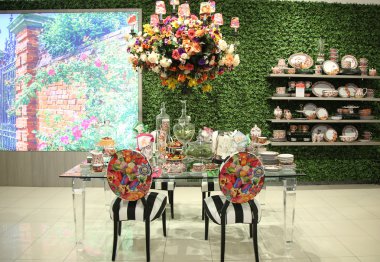 Lenox Mello Tablescape çiçek dekorasyon ünlü Macy's yıllık çiçek Show Macy's Herald Meydanı'nda sırasında tarafından
