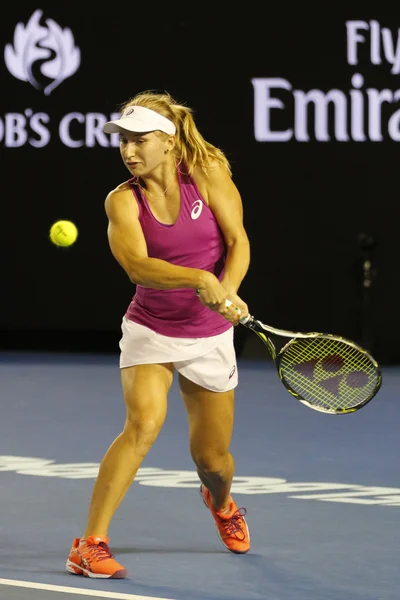Jugador de tenis profesional Daria Gavrilova de Australia en acción durante su partido de ronda 4 en el Abierto de Australia 2016 — Foto de Stock