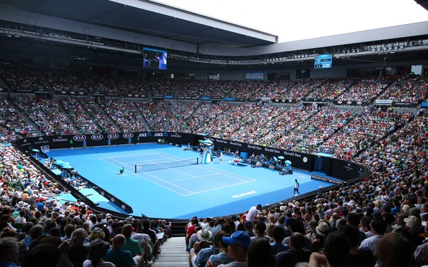 Rod Laver arena during Australian Open 2016 match at Australian tennis center in Melbourne Park Stock Image