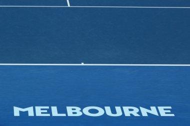 Melbourne Park Avustralyalı Tenis Merkezi Rod Laver Arena'da ikonik Melbourne işareti