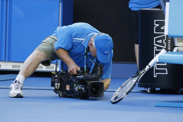 Cameraman di Tennis Australia all'arena Rod Laver durante gli Australian Open 2016 — Foto Stock