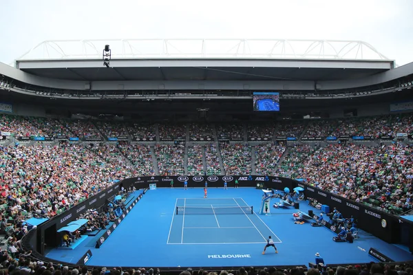 Rod Laver arena during Australian Open 2016 match at Australian tennis center in Melbourne Park Stock Photo