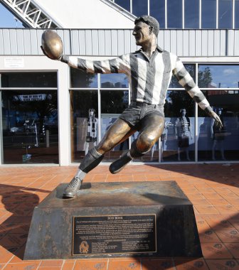 The statue of Bob Rose, an Australian rules footballer, at Olympic Park in Melbourne. clipart