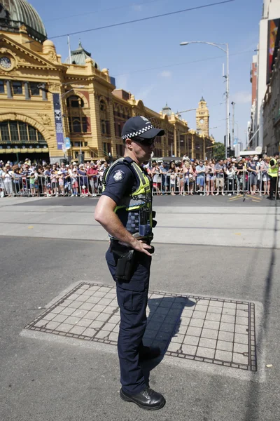 Victoria Police Constable providing security during Australia Day Parade in Melbourne — Stock Photo, Image