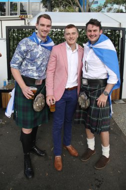  İskoç tenis hayranları ile Avustralya Açık 2016 bayraklar