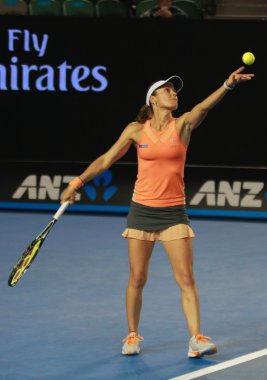 Grand Slam çiftler final maçında Avustralya Açık 2016 sırasında eylem Martina Hingis İsviçre şampiyonu