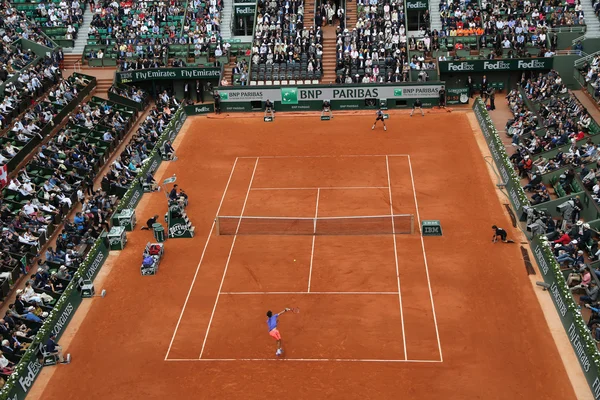 Court Philippe Chatrier w Le Stade Roland Garros podczas meczu Roland Garros 2015 — Zdjęcie stockowe