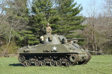  The M4 Sherman tank at the Museum of American Armor in Bethpage, NY clipart