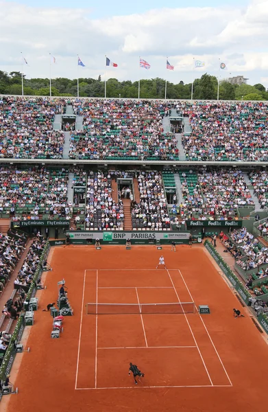 Court Philippe Chatrier en Le Stade Roland Garros durante el partido Roland Garros 2015 — Foto de Stock