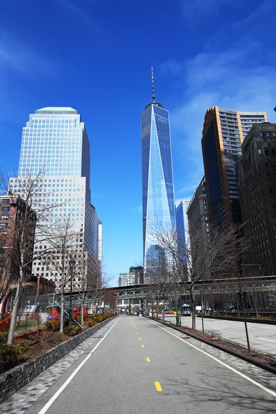 Torre da liberdade na baixa de Manhattan — Fotografia de Stock