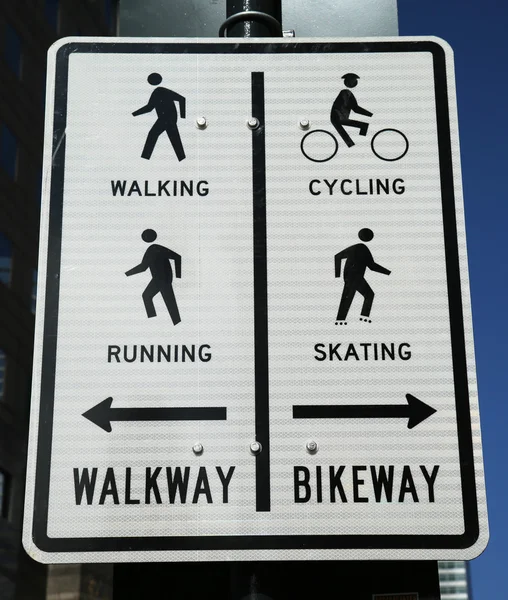 Bike way and walk way sign