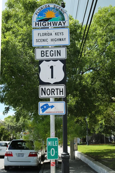 Signo de milla cero en Key West, Florida — Foto de Stock