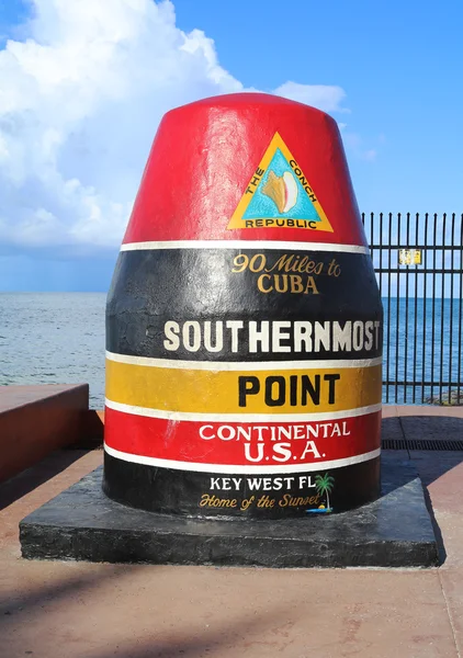 Famous Buoy sign marking the southernmost point in Continental United States — Stock Photo, Image