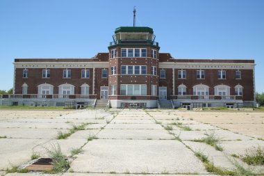 Historic Floyd Bennett Field Administration Building served as passenger terminal, air traffic control and baggage depot  clipart