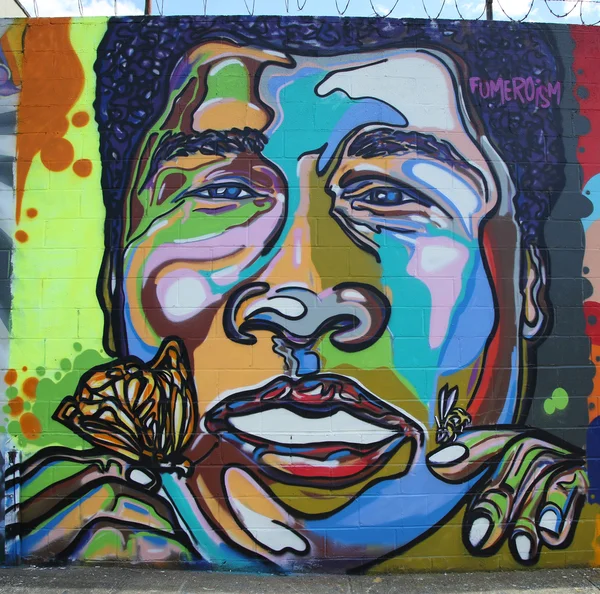Muhammad Ali hołd mural w sądzie Wellington w sekcji Astoria w Queens — Zdjęcie stockowe