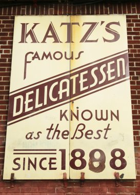 Sign for the historical Katz's Delicatessen clipart