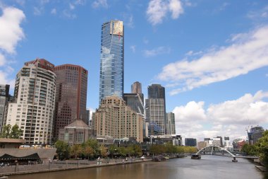 Melbourne manzarası ve Yarra Nehri Panoraması
