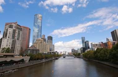 Melbourne manzarası ve Yarra Nehri Panoraması
