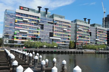 Melbourne şehir yat limanında Docklands Waterfront City, Melbourne, Avustralya