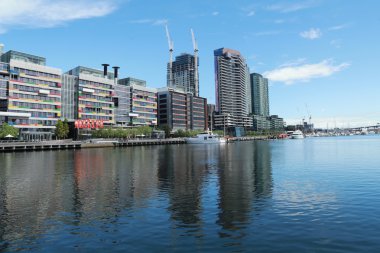 Melbourne şehir yat limanında Docklands Waterfront City, Melbourne, Avustralya