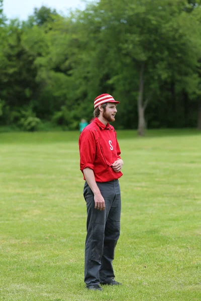 Baseballový hráč v historických uniformách 19 — Stock fotografie