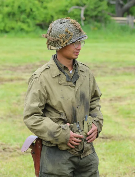 2. Weltkrieg Lagerteilnehmer am 2. Weltkrieg amerikanischer Armeeuniform — Stockfoto