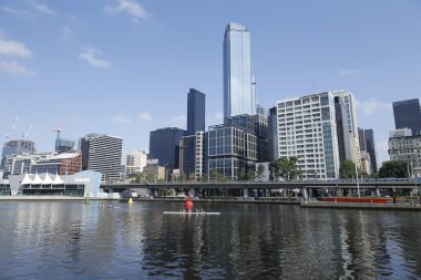 Melbourne manzarası ve Yarra Nehri Panoraması