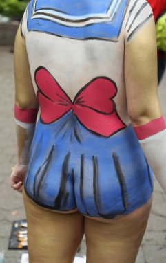 Manhattan şehir merkezinin içinde üçüncü Nyc vücut boyama gün boyunca tüm şekil ve büyüklükte 100 tamamen çıplak modeller sanatçılar boyama