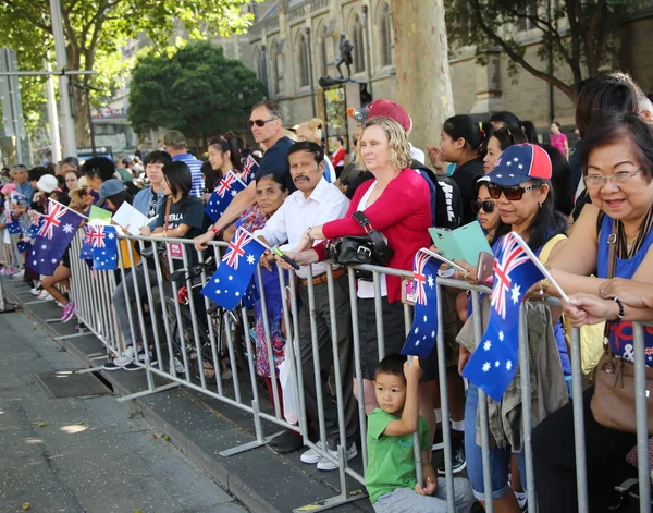 Espectadores durante el Desfile del Día de Australia en Melbourne —  Fotos de Stock