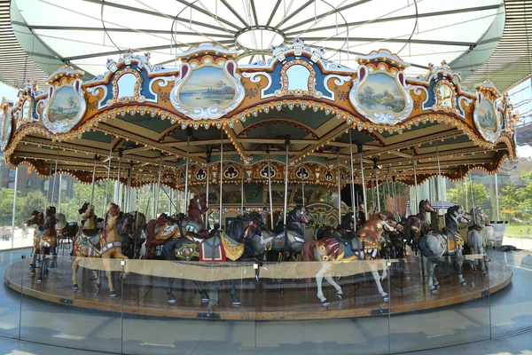 Traditional fairground Jane's carousel in Brooklyn — Stock Photo, Image