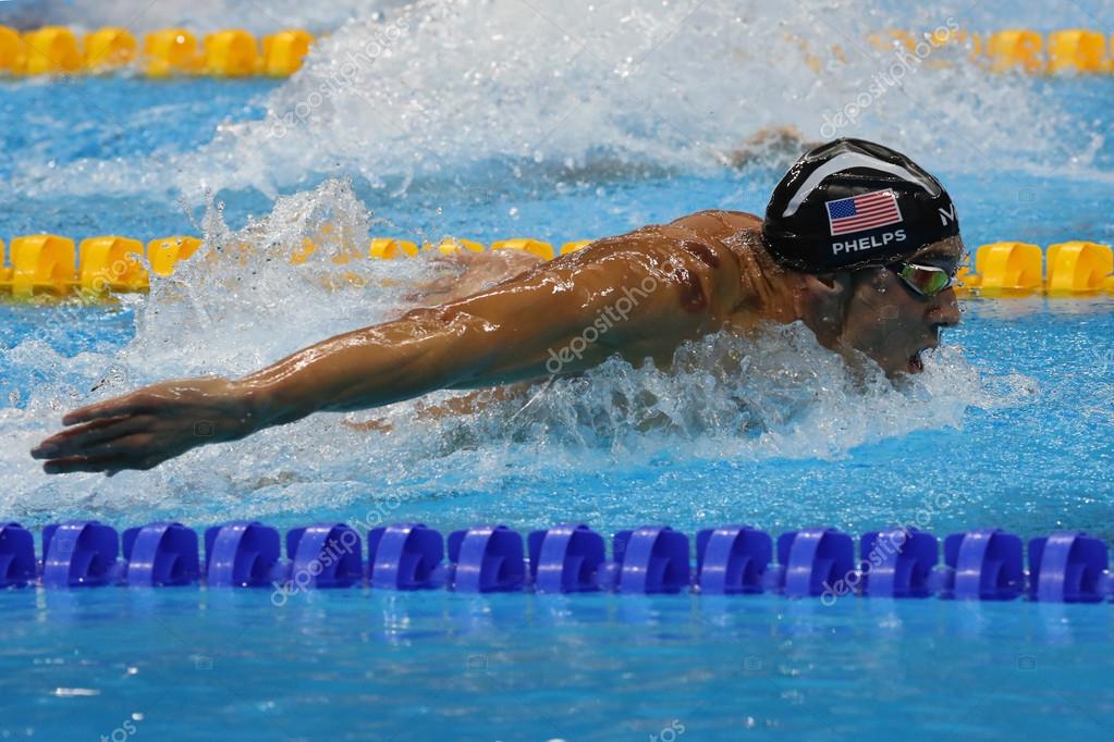 Olympic champion Michael Phelps of United States swimming the Men's