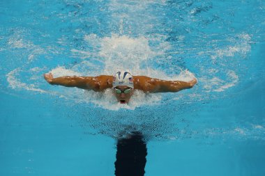 Erkekler 200 m bireysel karışık Rio 2016 Olimpiyat Oyunları Olimpiyat Şampiyonu Michael Phelps Amerika Birleşik Devletleri yarışıyor