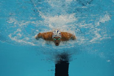 Olympic champion Michael Phelps of United States competes at the Men's 200m individual medley of the Rio 2016 Olympic Games clipart