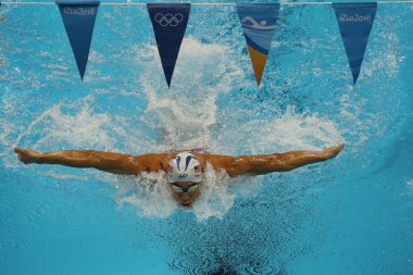 Erkekler 200 m bireysel karışık Rio 2016 Olimpiyat Oyunları Olimpiyat Şampiyonu Michael Phelps Amerika Birleşik Devletleri yarışıyor